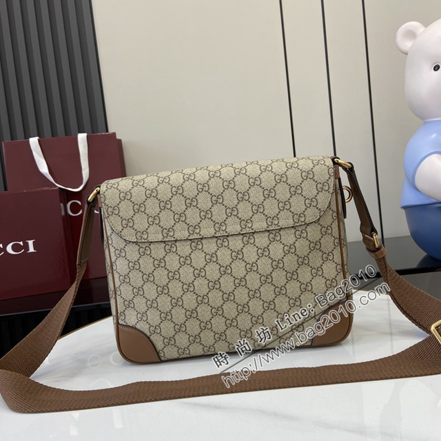 Gucci專櫃古馳最新款Emblem系列男士單肩斜挎包 jh2590型號：821154